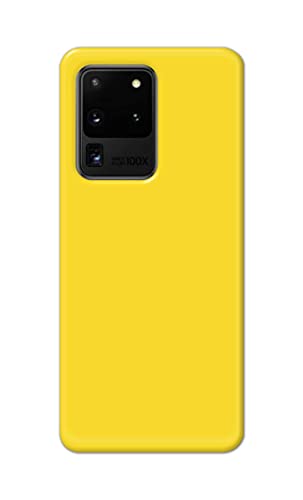 Image of Printed Hard Back Cover Case for Samsung Galaxy S20 Ultra 4G | Samsung S20 Ultra 5G Back Cover (Plain Yellow) -1803