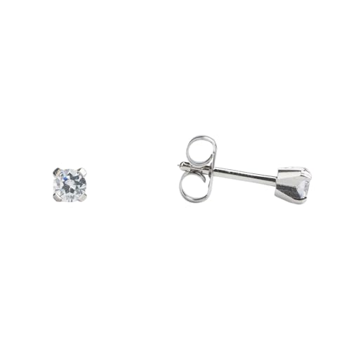 STUDEX Sensitive Cubic Zirconia Stud Earrings 6mm | Hypoallergenic and Nickel Free for Sensitive Ears | Surgical Stainless Steel Posts | High Fashion Earrings for Women and Men PR-6400W-S
