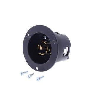 #US Black Twist Turn Locking Flanged Inlet L23-20P 20A 347/600V 3 Y AHCL2320FI
