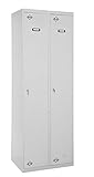  Taquilla profesional montada 2 cuerpos 1 puerta con divisor dentro cada uno Gris/Gris Simonrack 1800x1000x500 mms - Taquilla metálica con separadores- Taquilla industrial - Se entrega montada