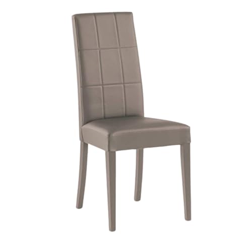 Chaise Liu en simili cuir et bois pour cuisine et salle à manger, design moderne Moderne Marrone Elephant