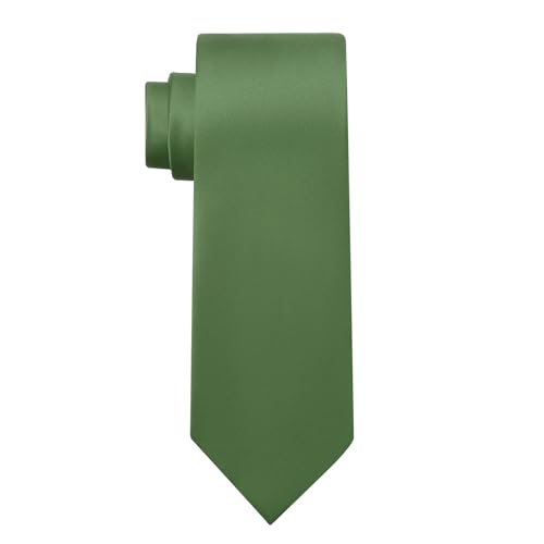 Image of KOOELLE Men's Ties Solid Pure Color Plain Neckties Formal Black Ties For Men