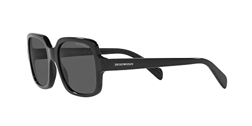 Emporio Armani Women's EA4195 Square Sunglasses, Shiny Black/Dark Grey, 55 mm3