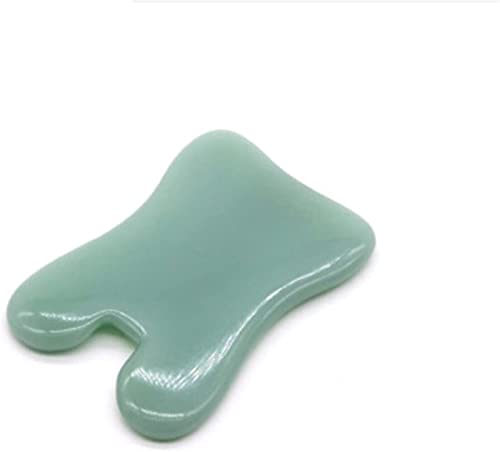 Gua Sha jade vert masseur visage grattoir pour ridules et massage oculaire