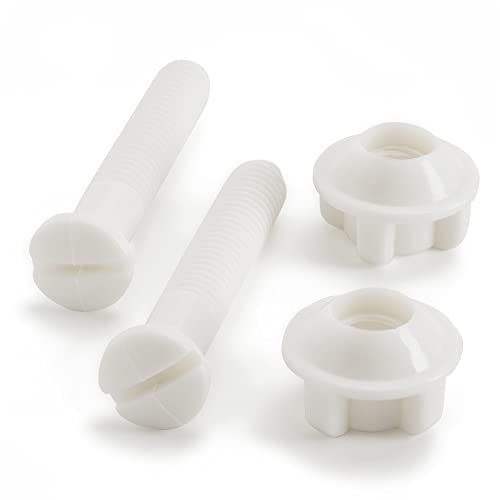 Universal White Plastic Toilet Seat Hinge Bolt Screw For Top Mount Toilet Seat Hinges, 2 Pack #TOP7