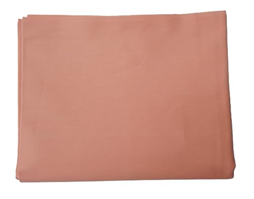 Image of Pure Cotton Poplin Unstitched Fabric 2.2 Meters x 32 Inches Solid Colour Cloth Material for Women's Saree Skirts, Petticoats, Pyjamas, Patiyala Pants, Salwar Etc. (Peach)