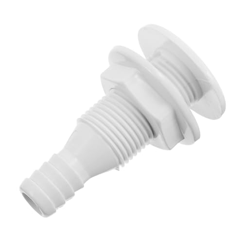 BESTonZON Marine Drain Boat Hose Fitting Marine Water Outlet Drain Boats Fitting Marine Scupper Drain Water Outlet Fitting Thru-Hull Drain Vent Bilge Pump Thru-Hull Fitting Plastic White