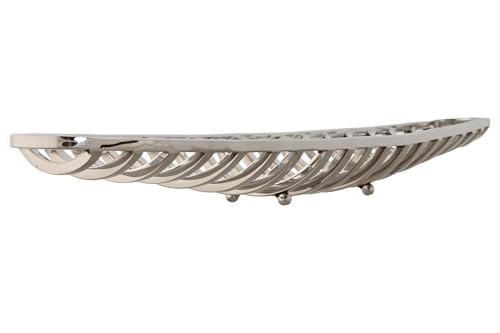 Centre de table canoë argenté 51 cm pour sublimer vos dîners et buffets - 4