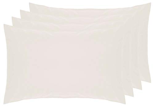 Belledorm 4 PACK Ivory Pillowcases, 100% Cotton, 200 Thread Count Percale, 7 YEAR GUARANTEE (Housewife)