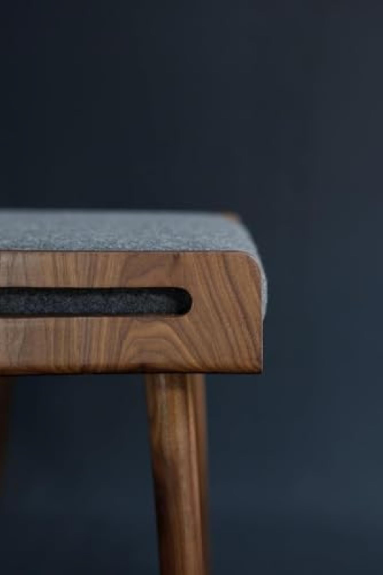 Solid Wood Upholstered Stool for Living Room