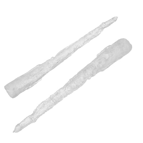 Yardenfun 2 Adornos Colgantes de Carámbanos de Resina Transparente 22 CM para Decoración Navideña de Árboles y Habitaciones Esculturas de Hielo Artificiales para Fiestas de Invierno