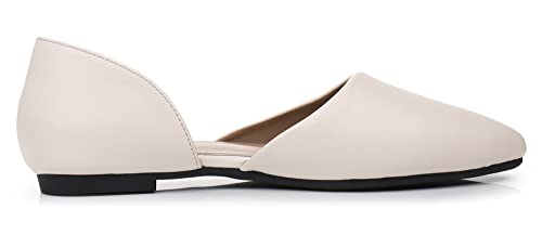 Venuscelia Women's D'orsay Flats Shoe (10 M Us,Beige-Pu) #TOP2