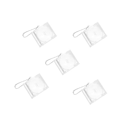 WSDMAVIS 5Pcs Chic DIY Mini CD Jewel Case Plastic CD Case Keychain Creative Blanks Album Disc Case Keychain Unique Disc Player Keyring Accessory for Personalized Bag Wallet Charms