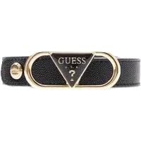 GUESS Cinturón con logo negro hebilla dorada estilo elegante