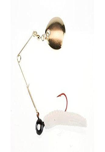 Johnson unisex adult Plated,Simple Beetle Spin Gold Blade White Red Dot 1 4 oz, White with Red Dot, 2-Inch US