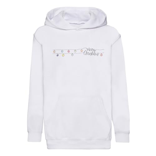 Hoodie enfant Noël avec dessin guirlande pour les vacances en famille et soirées d'hiver