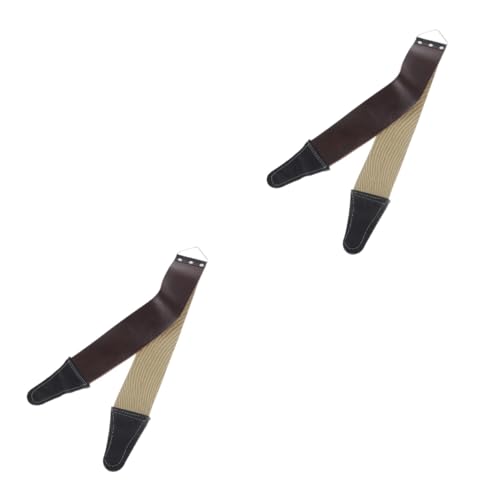 Beatifufu 2pcs Leather Canvas Double Thicken Razor Sharpening Strop for Straight Razors Random Color