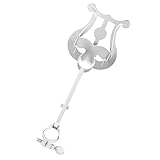 ULTECHNOVO Portable Adjustable Silver Piccolo Music Score Clip Stand with Lyre Holder for Marching and Practice