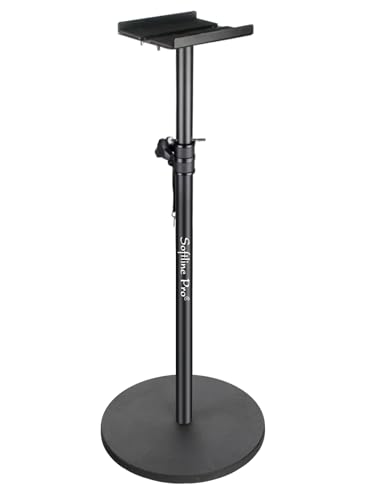 Image of Softline Pro Heavy Duty Studio Monitor Stand Round Base with Adjustable Top Plate 15-27cm - Single (SP 904 RV)