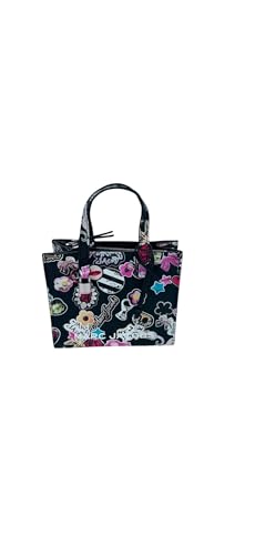 Bolso tote pequeño de cuero Marc Jacobs con asa superior y correa cruzada (negro) miniatura 2