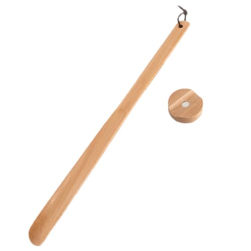 Calzador de madera largo para usar de pie en el vestidor familiar