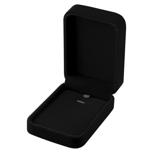 Lotsdonxia Velvet Necklace Box Jewellery Storage Case for Pendants & Necklaces Box for Weddings Birthdays Engagements & Special Occasions (Black)