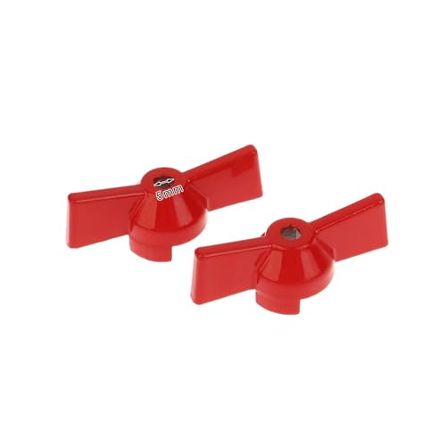 hiwhale Ensemble de poignée de valve en aluminium 2 pièces, poignée papillon rouge pour vannes à bille, accessoire de clé à valve