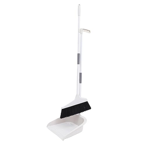 DINHEAROM Ergonomic Handle Broom Set Broom and Dustpan Kit Lightweight Cleaning Supplies for Household Offices