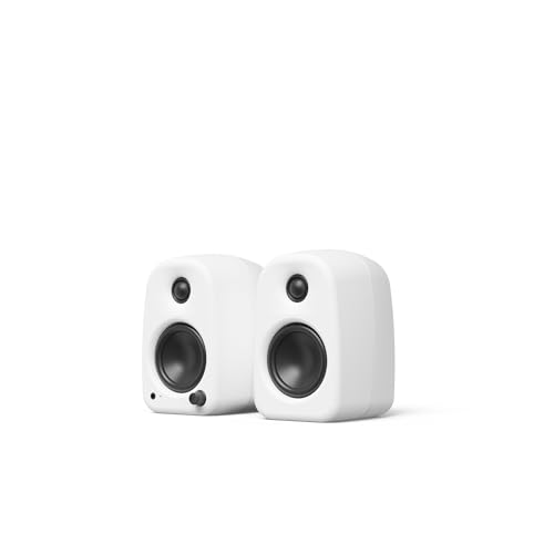 Kanto UKI 100 W Active Desktop Computer Speakers with Bluetooth and USB-C | Intelligent Sub Integration | Headphone Out | Pair | Chalk