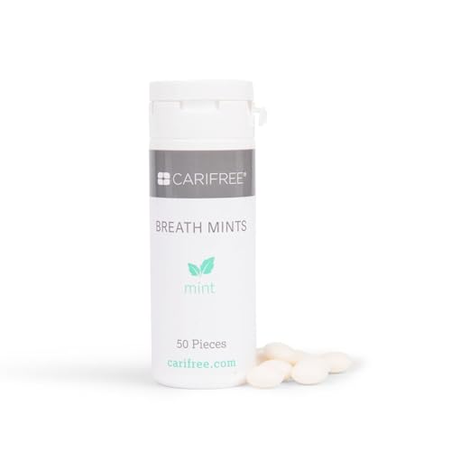 CariFree Breath Mints, Hydroxyapatite and Xylitol, Sugar-Free, pH Elevating, Delicious & Refreshing, Convenient On-The-Go, Travel Size, 6 Tubes Per Box (50 ct. each)