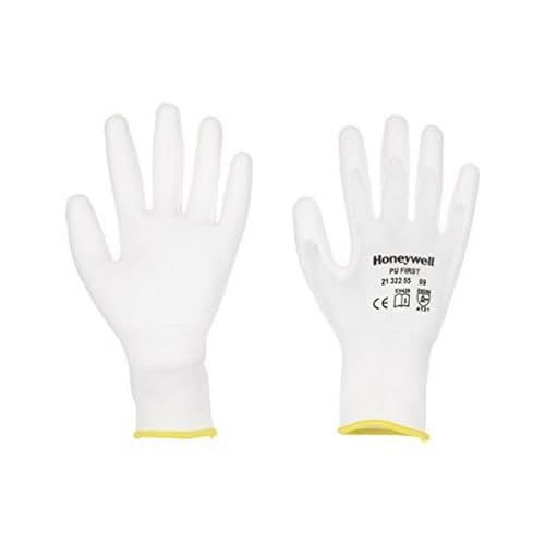 Guantes de PU Honeywell blancos talla 11 antideslizantes para trabajo y montaje en pack de 10