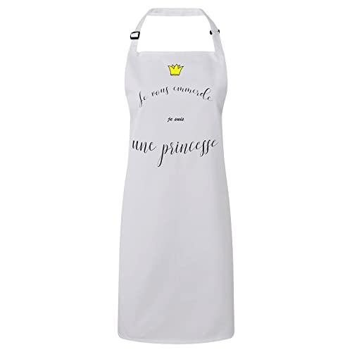 Tablier cuisine premium cadeau anniversaire humour princesse couronne jaune