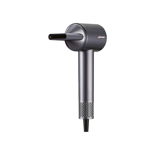Zephir, Asciugacapelli Ultrasonico Brushless, Phon Professionale 1800W, Tecnologia Ionica, Display LED a Colori, Filtro Magnetico Autopulente, Motore BLDC 110000 RPM, Grigio Metallizzato
