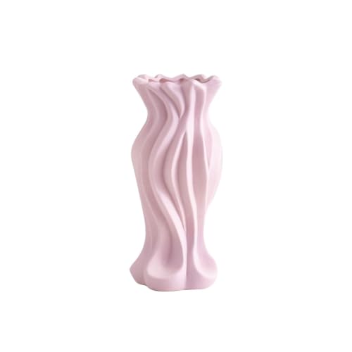 Vase violet en céramique rose E de 18.5cm pour décoration d'entrée design de table - 2