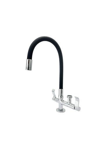 Torneira Flexível de Mesa com Saída para Máquina de Lavar Louça e Roupa Tubo Preto Samer