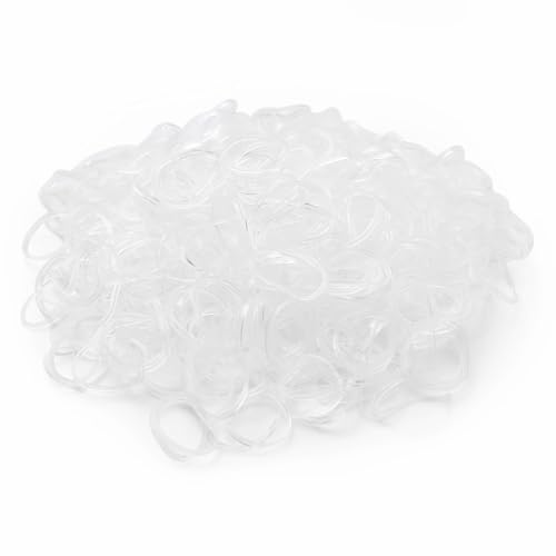3200 Pcs Elastic Rubber Bands Small Hair Ties Hair Rubber Mini Hair Bands Hair Elastics Tiny Soft Holder Ponytails for Girls (Clear)
