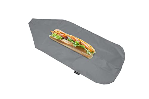 Nerthus FIH 877 bolsa bocadillo ajustable reutilizable gris ecológica ideal para cole trabajo y playa