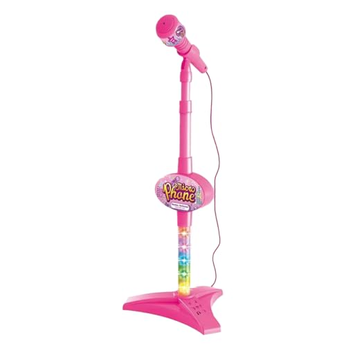 Micrófonos para niños para cantar - 8,27 x 34,65 pulgadas Micrófono ajustable de pie para cantar para niños, Microfno para bmbini, Juguetes musicales Micrófono para máquina de karaoke, intermitentes