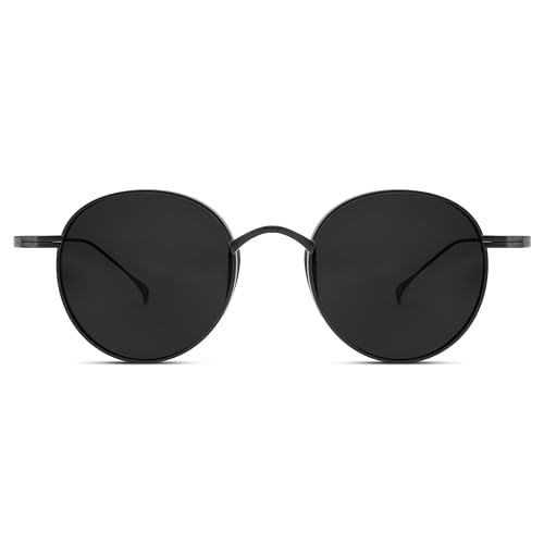 Lunettes de soleil rondes polarisées protection UV400 Arkai titane