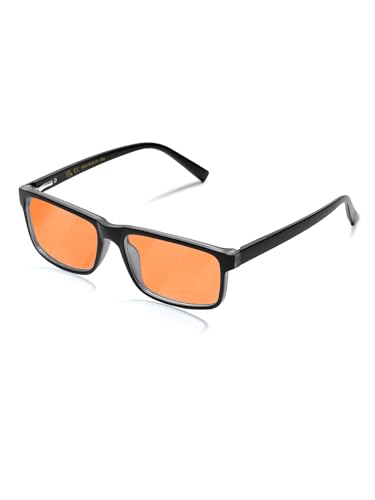 VMJFBJ Gafas Luz Azul Hombre Mujer con Lentes Ámbar, Filtro y Bloqueo de Luz Azul para Pantallas, Gaming y Reducir Fatiga Ocular - Gafas Gamer