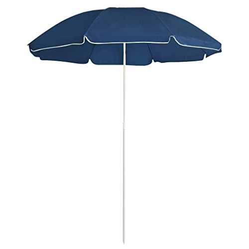 vidaXL Sonnenschirm mit Stahlmast Höhenverstellbar Ampelschirm Gartenschirm Marktschirm Strandschirm Terrassenschirm Schirm Blau 180cm