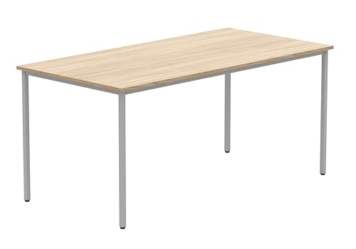 Office Hippo Essentials Multi-Use Table Writing Computer Work, Home Office Desk with Adjustable Feet, Wood, Canadian Oak, 160 x 80 cm