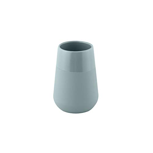 axentia Gobelet Brosse à Dents Nevada, Porte-Brosse à Dents Rond en Grès, Porte-Dentifrice Ø env. 7,5 cm, Hauteur env. 10 cm, Bleu