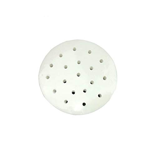 Cyberone 100pcs Air Fryer Liners, 8 Inch Perforated Parchment Paper Sheet, Round Bamboo Steamer Liners Buns Dumplings Baking Pastry, Non-stick Basket Mat (8", White)