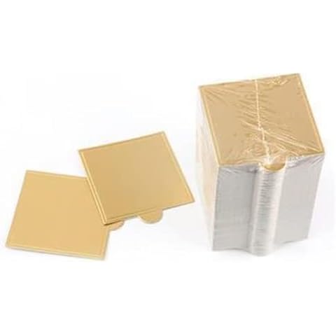 Corkwaw 200Pcs Mini Cake Boards,Square Cake Bases,Dessert Displays Tray for Cupcakes, a Centerpiece on a Dessert Table, Cake Slices, Cupcakes, Treats, Cheesecake Cover