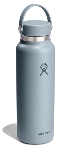 Image of Hydro Flask Water Bottle - Insulated Stainless Steel - Wide Mouth Flex Lid, Non Spill, Leakproof and Refillable in 40 Oz Shale Gray