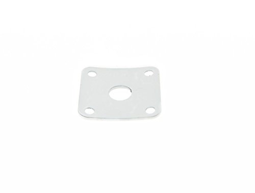KAISH Chrome Metal Curved Bottom Jack Plate Curved Base Square Jackplate for Les Paul LP Guitars, Curved Base/Bottom - Image 2