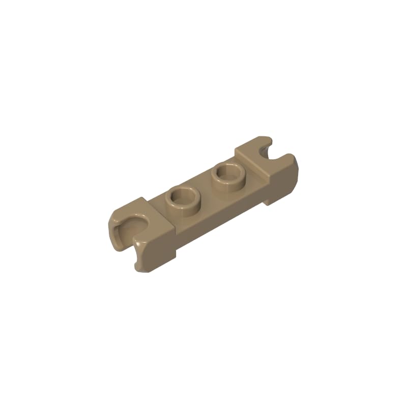 GDS-90267 1x2 Plate with Ball Sockets on Both Sides, Dark Tan, 10 PCS