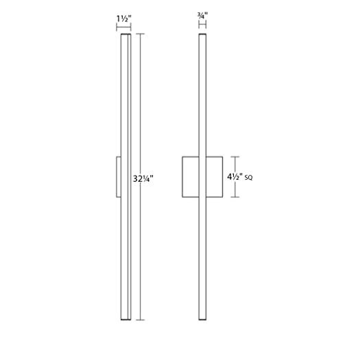 Image of Sonneman Modern Lighting 2771.25 Stix 1-Light LED Linear Vanity Lighting Fixture for Bathroom, Installs Horizontal or Vertical - 3000K - 32 inch - Satin Black
