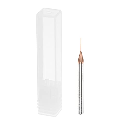 Image of uxcell Square Nose End Mill, 0.5mm Solid Carbide AlTiSin Coated Long Reach CNC Router Bits 2 Flutes Milling Cutter with Extended Neck, 8mm Cutting Length 4mm Shank